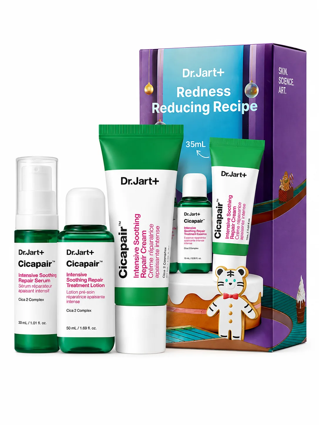 Qizarishga qarshi parvarish to'plami Dr.Jart+ Cicapair: 35 ml krem, losyon va serum