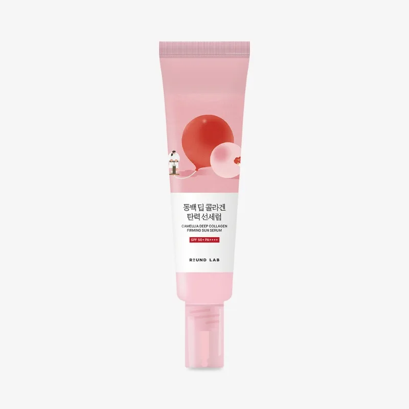 Kollagenli quyoshdan himoya serumi SPF 50+ PA++++ ROUND LAB Camellia Deep Collagen — 50 ml