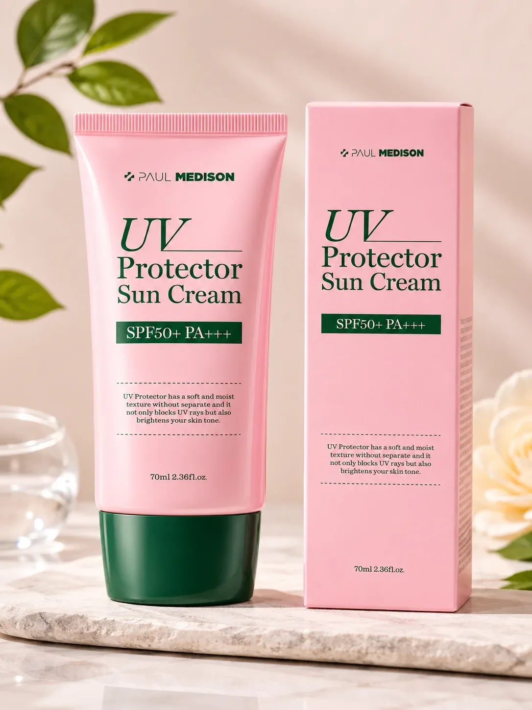 Niatsinamidli quyoshdan himoya kremi SPF50+ PA+++ Paul Medison — 70 ml