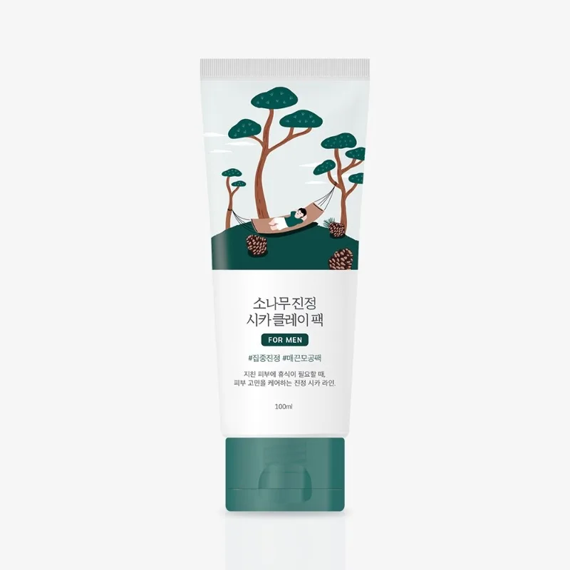 Erkaklar uchun 15% kaolinli va sentellali loyli niqob ROUND LAB For Men Pine Cica — 100 ml