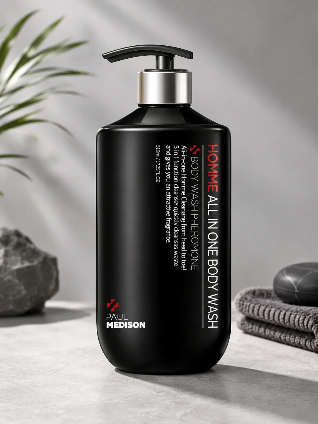 Erkaklar uchun mentolli 5 in 1 dush geli Paul Medison Homme — 510 ml