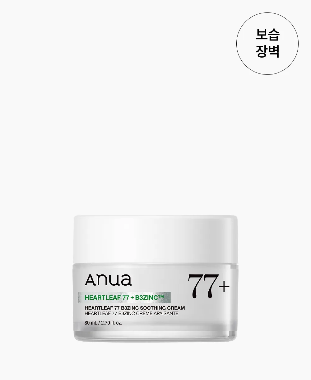 Niatsinamid va sinkli tinchlantiruvchi krem ANUA Heartleaf 77 B3 Zinc — 80 ml
