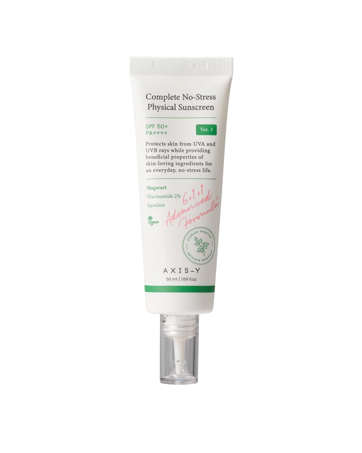 Mineral quyoshdan himoya kremi SPF50 PA++++ AXIS-Y No-Stress V.3 — 50 ml